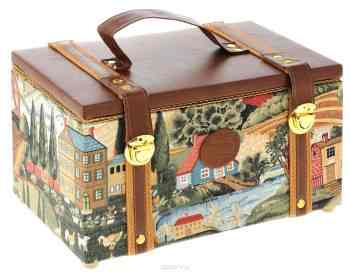 Шкатулка для рукоделия Grace & Glamour "Прованс", 17 х 28,5 х 17 см