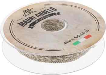 Лента кружевная "Mauri Angelo", цвет: серый, белый, 1,3 см х 10 м
