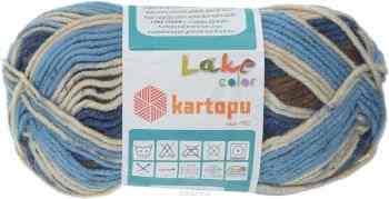 Пряжа для вязания Kartopu "Lake Color", цвет: голубой, белый, темно-синий (H1145), 125 м, 100 г, 5 шт