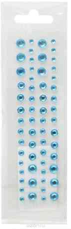 Стразы самоклеящиеся "Кустарь", цвет: нежно-бирюзовый, 3-6 мм, 60 шт