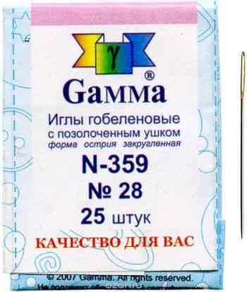 Иглы ручные "Gamma", гобеленовые, с закругленным острием, №28, 25 шт