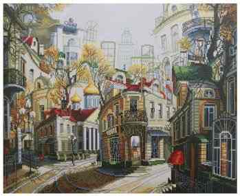 Набор для вышивания крестом Нова Слобода "Сказки старого Арбата", 38 x 30 см