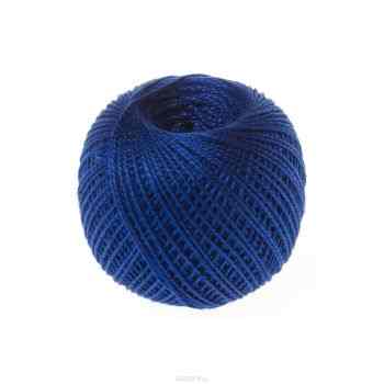 Нитки вязальные "Ирис", хлопчатобумажные, цвет: синий (2411), 150 м, 25 г