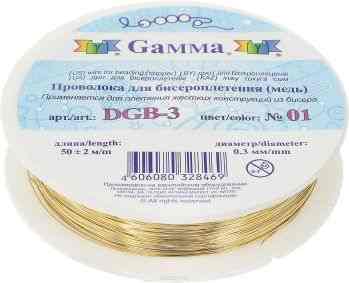 Проволока для рукоделия "Gamma", цвет: латунь (01), диаметр 0,3 мм, 50 м