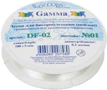 Леска для бисероплетения "Gamma", цвет: прозрачный, диаметр 0,2 мм, 100 м