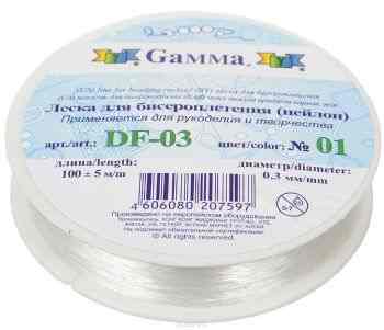 Леска для бисероплетения "Gamma", цвет: прозрачный, диаметр 0,3 мм, 100 м