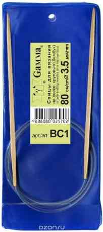 Спицы "Gamma", бамбуковые, круговые, диаметр 3,5 мм, длина 80 см, 2 шт
