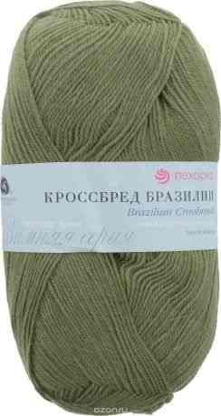 Пряжа для вязания Пехорка "Кроссбред Бразилии", цвет: защитный (478), 500 м, 100 г, 5 шт