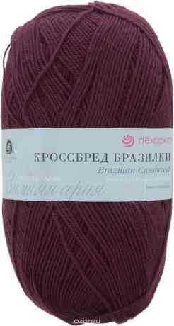Пряжа для вязания Пехорка "Кроссбред Бразилии", цвет: бордо (323), 500 м, 100 г, 5 шт