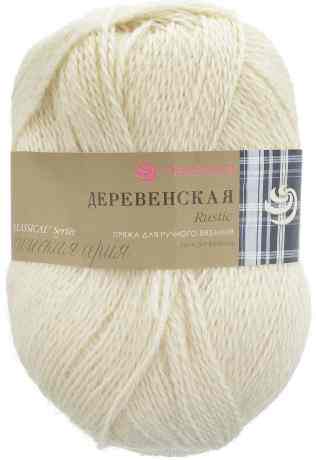 Пряжа для вязания Пехорка "Деревенская", цвет: белый (01), 250 м, 100 г, 10 шт