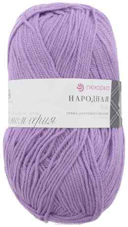 Пряжа для вязания Пехорка "Народная", цвет: лаванда (329), 220 м, 100 г, 5 шт