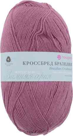 Пряжа для вязания Пехорка "Кроссбред Бразилии", цвет: амарант (28), 500 м, 100 г, 5 шт