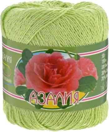 Нитки вязальные "Азалия", комбинированные, цвет: желто-салатовый (2501), 150 м, 50 г, 4 шт