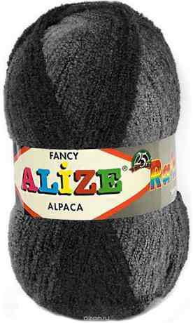 Пряжа для вязания Alize "Rainbow Alpaca Fancy", цвет: черный, серый (1304), 875 м, 350 г