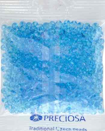 Бисер Preciosa "Drops", прозрачный, цвет: голубой (60010), 5/0, 50 г