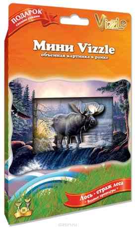 Vizzle Mini Объемная картинка Водные процедуры. Лось - страж леса