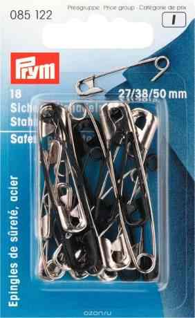 Набор булавок "Prym", английские, со спиралью, цвет: серебряный, 18 шт