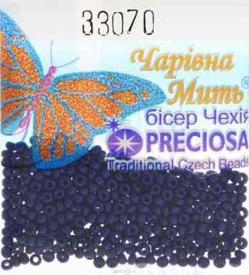 Бисер "Preciosa", непрозрачный, цвет: темно-фиолетовый (33070), 10/0, 5 г. 544203_33070