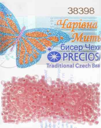 Бисер "Preciosa", матовый, с цветной серединой, цвет: ярко-розовый (38398), 10/0, 5 г. 544203_38398