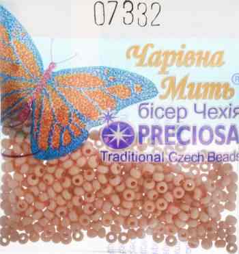Бисер "Preciosa", непрозрачный, цвет: персиковый (07332), 10/0, 5 г. 544203_7332