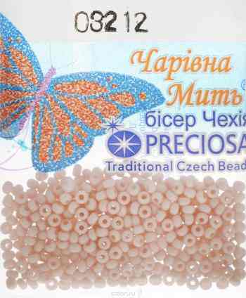 Бисер "Preciosa", непрозрачный, цвет: кремовый (03212), 10/0, 5 г. 544203_03212