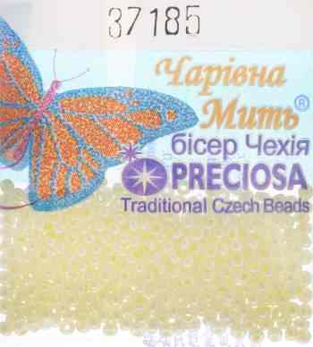 Бисер "Preciosa", непрозрачный, глянцевый, цвет: светло-желтый (37185), 10/0, 5 г