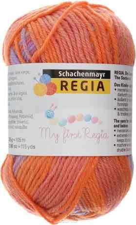 Пряжа для вязания Schachenmayr "My First Regia", цвет: малиновый, оранжевый, сиреневый (01890), 105 м, 25 г