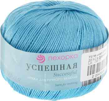 Пряжа для вязания Пехорка "Успешная", цвет: светлая бирюза (223), 220 м, 50 г, 10 шт
