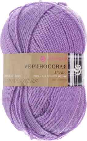 Пряжа для вязания Пехорка "Мериносовая", цвет: светлая фиалка (389), 200 м, 100 г, 10 шт