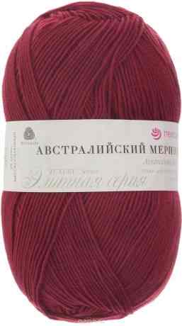 Пряжа для вязания Пехорка "Австралийский меринос", цвет: бордо (07), 400 м, 100 г, 5 шт