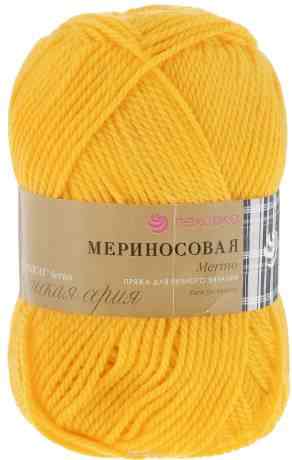 Пряжа для вязания Пехорка "Мериносовая", цвет: желток (12), 200 м, 100 г, 10 шт