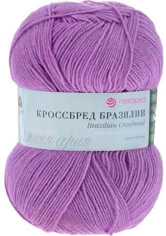 Пряжа для вязания Пехорка "Кроссбред Бразилии", цвет: светлая фиалка (389), 500 м, 100 г, 5 шт