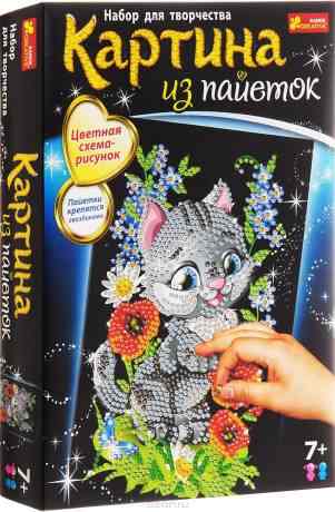 Ranok Картина из пайеток Котик