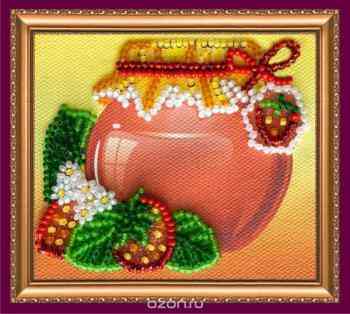 Набор для вышивания с магнитом Абрис Арт "Земляничка", 8 х 7 см