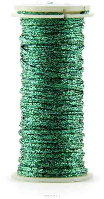 Нить для декорирования Kreinik "Iron On", термоклеевая, металлизированная, цвет: зеленый (6350), 3 м