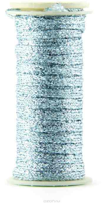 Нить-лента для декорирования Kreinik "Rib Iron On", термоклеевая, металлизированная, цвет: небесное небо (6420), 1/8", длина 3 м