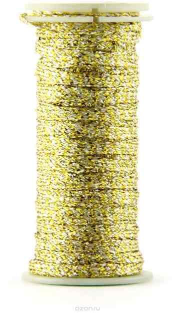 Нить-лента для декорирования Kreinik "Rib Iron On", термоклеевая, металлизированная, цвет: подсолнух (6205), 1/8", длина 3 м