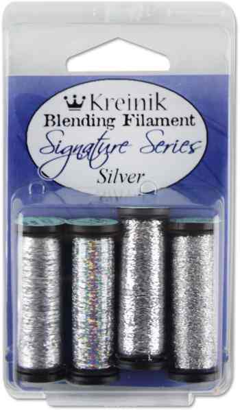 Набор ниток Kreinik "Blending Filament", цвет: серебристый, 4 шт