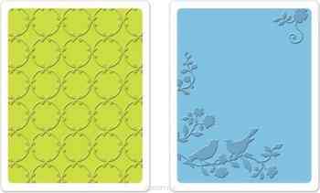 Sizzix Папки для эмбоссирования "Lattice & Songbirds". 659629