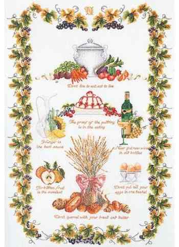 Набор для вышивания крестом Thea Gouverneur "Кухня Sampler", 55 х 70 см. 2027