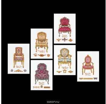 Набор для вышивания крестом Thea Gouverneur "Шесть стульев", 13,5 х 18,5 см. 3068