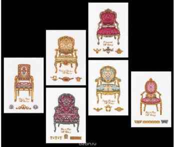 Набор для вышивания крестом Thea Gouverneur "Шесть стульев", 13,5 х 18,5 см. 3068A