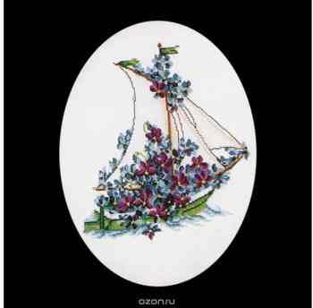 Набор для вышивания крестом Thea Gouverneur "Цветочная яхта", 30 х 40 см. 927A