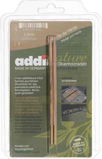 Спицы дополнительные Addi "Addi Click Nature", диаметр 3,5 мм, 2 шт