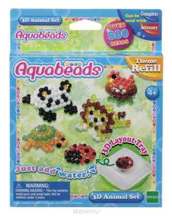 Aquabeads Набор бусин Зверюшки в 3D