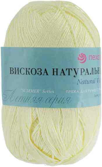Пряжа для вязания Пехорка "Вискоза натуральная", цвет: светло-желтый (53), 400 м, 100 г, 5 шт