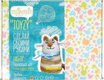 Toyzy Набор для изготовления игрушки из шерсти Полосатый кот