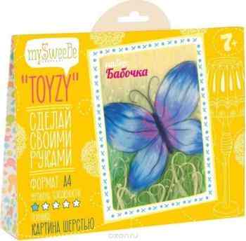 Toyzy Набор для изготовления картины из шерсти Бабочка