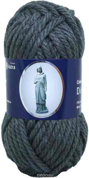 Пряжа для вязания Астра "Диона", цвет серый (04), 200 г, 60 м, 5 шт