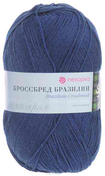 Пряжа для вязания Пехорка "Кроссбред Бразилии", цвет: индиго (156), 500 м, 100 г, 5 шт